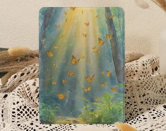Dreamy Forest Butterfly Dance Kindle/Kobo Clara Case with Hand Strap, Kindle Paperwhite 10/11/12th 6'' 6.8'' 7'' Case,Kindle Colorsoft Cover