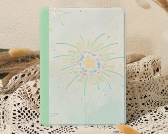 Dreamy Starlight Fireworks Kindle/Kobo Clara Case with Hand Strap, Kindle Paperwhite 10/11/12th 6'' 6.8'' 7'' Case, Kindle Colorsoft Cover