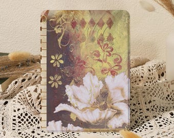 Oil Floral with Gold Kindle Case for Kindle Paperwhite 10/11/12th 6'' 6.8'' 7'' Case,Colorsoft 2024,Kobo Clara Case,Magnetic Back with Strap