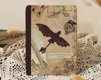 Retro Flying Dragon Kindle/Kobo Clara Case with Hand Strap, Kindle Paperwhite 10/11/12th 6'' 6.8'' 7'' Case, Kindle Colorsoft Cover