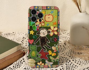 Whimsical Collage iPhone Case Tough Cover for 17 16 15 14 13 12 11 Pro Max Plus Air, Custom Tough Cover, iPhone Air/16e, X XS XR SE