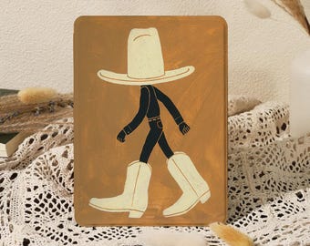 Peinture à l'huile marron, cow-boy occidental, étui pour Kindle Paperwhite 12e/11e génération avec dragonne et aimant, étui Kobo Clara, étui Kindle Colorsoft