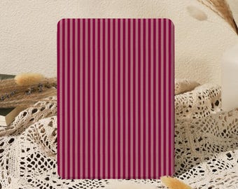 Stripes of Deep Rose & Pink Kindle Case for Paperwhite 10/11/12th 6'' 6.8'' 7'' Case,Colorsoft 2024,Kobo Clara Case,Magnetic Back with Strap