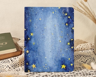 Dreamy Deep Blue Starry Sky iPad Case with Pencil Holder for iPad Air 11'/13', iPad Pro 2025 11'/13', iPad 11/10/9th Cover, iPad Mini 6/7