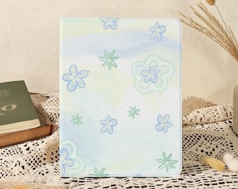 Fresh Pale Blue Blooms iPad Case with Pencil Holder for iPad Air 11'/13', iPad Pro 2025 11'/13', iPad 11/10/9th,iPad Mini 6/7,iPad Pro 12.9"