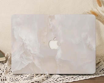 Minimalist Marble Pattern MacBook Case, Hard Laptop Cover for Air 13 A3240 Air 15 A3241 (2024–2025), MacBook Pro 13/14/15/16, M1 M2 M3 M4