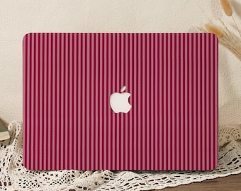 Stripes of Deep Rose & Pink MacBook Case, Hard Laptop Cover for Air 13 A3240 Air 15 A3241 (2024–2025), MacBook Pro 13/14/15/16, M1 M2 M3 M4