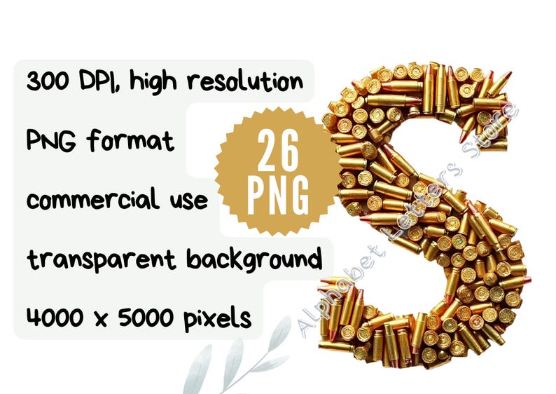 Gun Bullet Alphabet, Military Font, PNG Clipart (digital Download) - Etsy