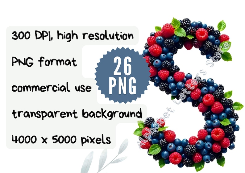 Fruit Alphabet Png, Berry Alphabet, Forest Alphabet, Fruit Letters Png ...