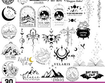 Velaris City of Starlight SVG Bundle: Acotar Fantasy Clipart (Digital Download)