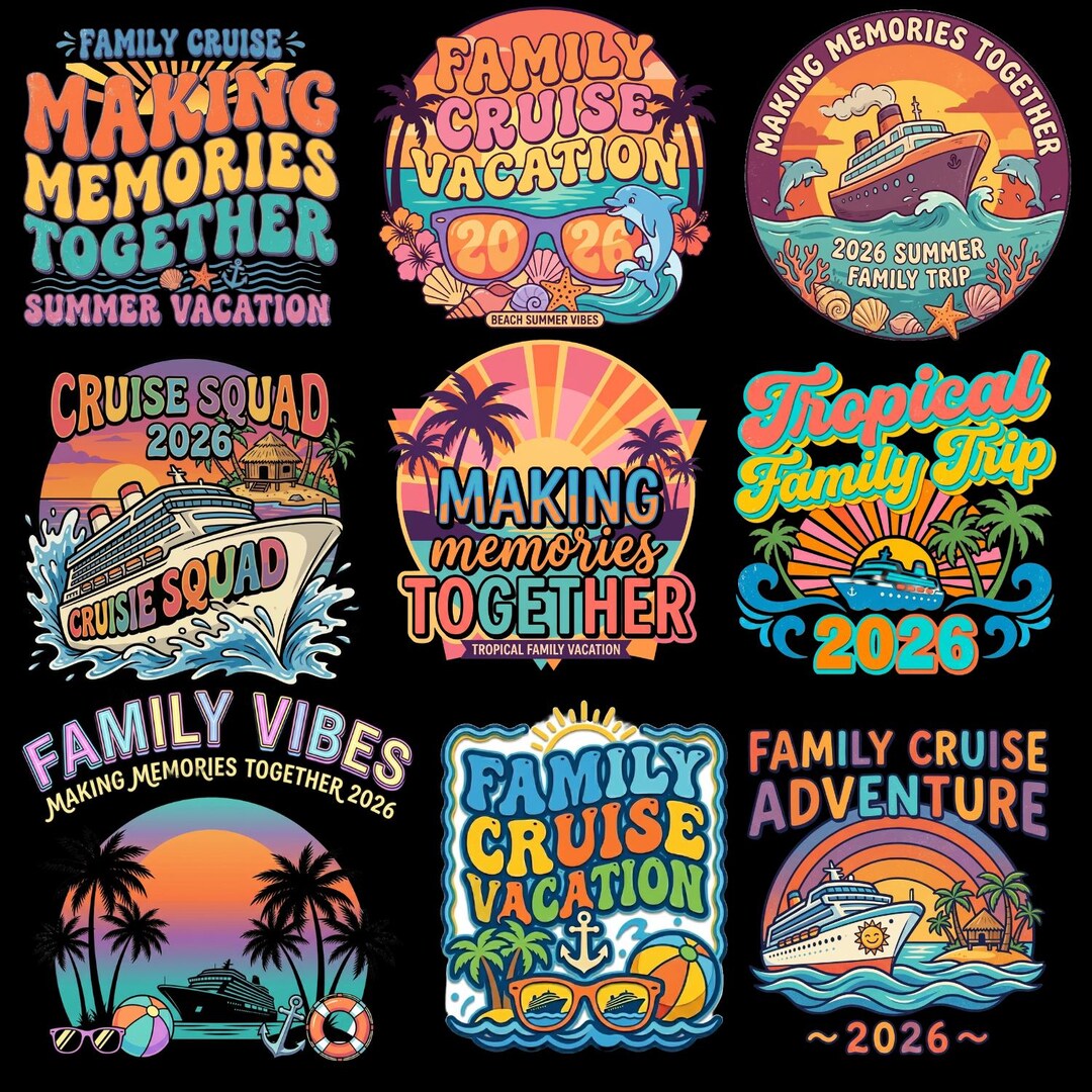 Cruise 2026 PNG Bundle | Family Cruise Trip PNG | Birthday Cruise ...