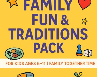 Family Bonding Activities for Kids | Printable Family Traditions, Gratitude & Memory-Making Worksheets (Ages 6–12, PDF)