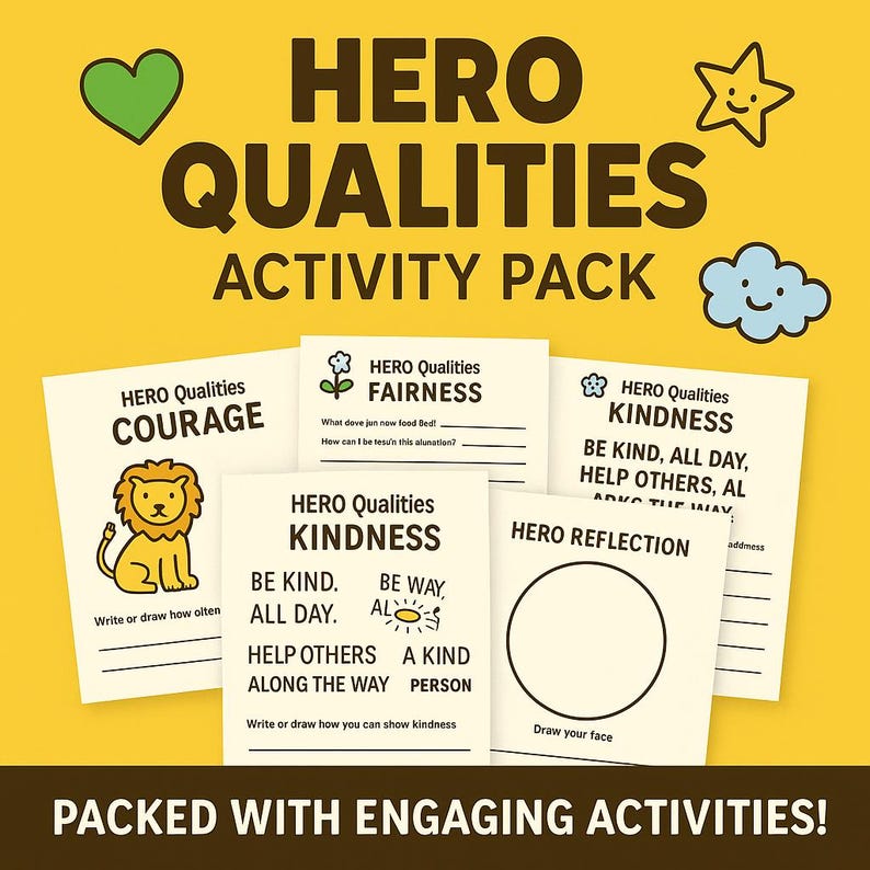 Character Traits Worksheets for Kids | Hero Qualities & Leadership ...