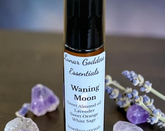 Crystal‑Infused Restorative Perfume Oil — Waning Moon