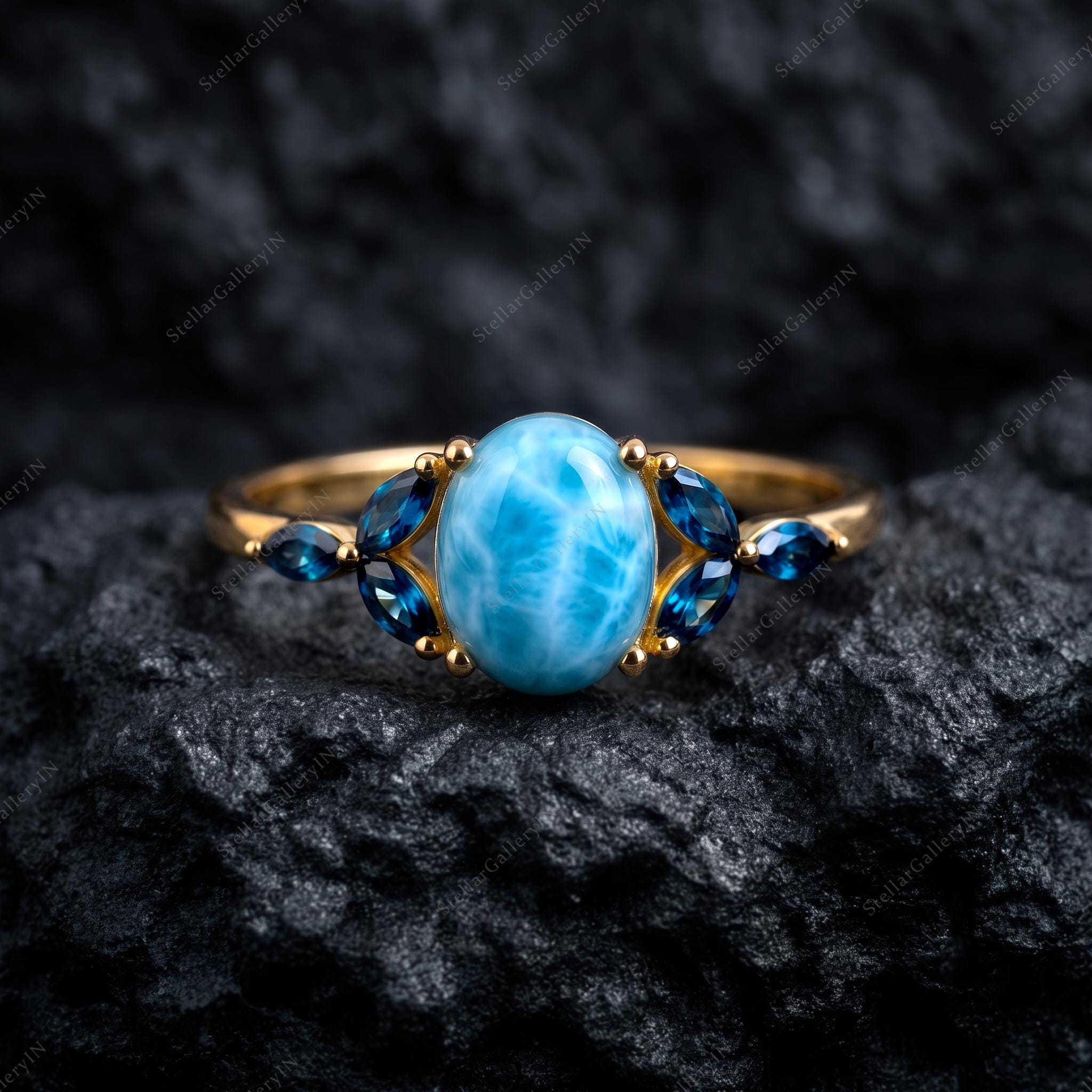 White Gold Larimar Ring - Etsy - Page 5 display picture 1