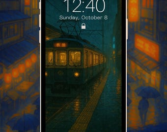 Midnight Tokyo Phone Wallpaper Pack • 5 Neon City Wallpapers • 9:16 PNG • Vaulted Realms
