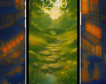 Gardens Phone Wallpaper Pack • 5 Floral Wallpapers • 9:16 PNG • Digital Lock Screen Backgrounds