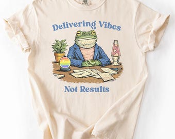 Vibes nicht Ergebnisse Frosch T-Shirt Lustiges sarkastisches T-Shirt Schwarzer Humor T-Shirt Introvertiertes Grafik-Shirt Anti soziales Zitat Shirt Süß aber verdreht