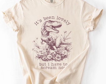 T-Rex Scream Vintage Style Tshirt, Adult Humor Tee Dinosaur T-Shirt Gift for T Rex Lover Sarcastic Shirt Animal Tshirt 90s Shirt Unhinged