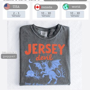 Jersey Devil Fan Club T-Shirt Jersey Devil TShirt Cryptid Shirt Vintage Retro Style Comfort Colors Pine Barrens Horror Aesthetic Paranormal image 7