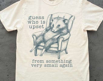 Upset Possum Vintage Style Tshirt, Adult Humor Tee Opossum T-Shirt Gift for Possum Lover Sarcastic Shirt Animal Tshirt 90s Shirt Unhinged