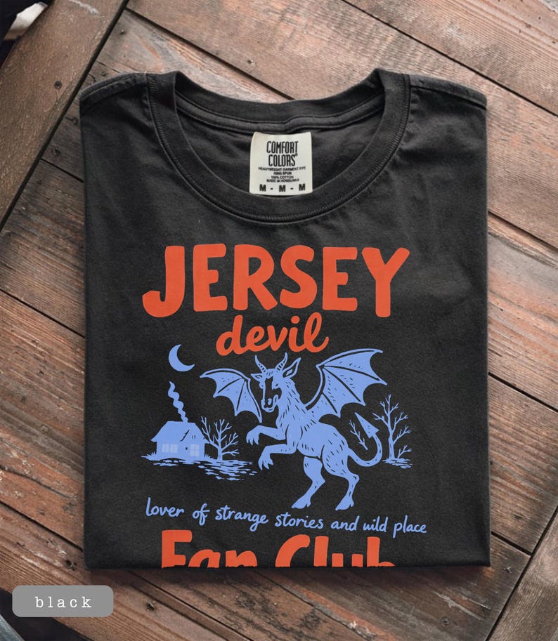 Jersey Devil Fan Club T-Shirt Jersey Devil TShirt Cryptid Shirt Vintage Retro Style Comfort Colors Pine Barrens Horror Aesthetic Paranormal image 9