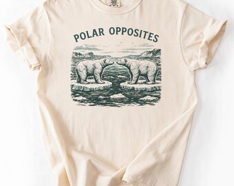 Polare Gegensätze Eisbär T-Shirt Lustig sarkastisch T Shirt Schwarz Humor T-Shirt Introvertiert Grafik Shirt Anti soziales Zitat Shirt Niedlich
