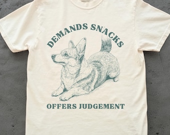 Corgis Judgement Vintage Style Tshirt, Erwachsene Humor Tee Hund Corgis T-Shirt Geschenk für Corgis Liebhaber sarkastisches Shirt Tier Tshirt 90er Jahre Shirt Geschenk