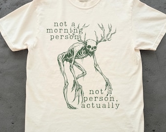 Wendigo Morning Person Vintage Style Tshirt, Adult Humor Tee Wendigo T-Shirt Gift for Cryptid Lover Sarcastic Shirt Animal Tshirt 90s Shirt
