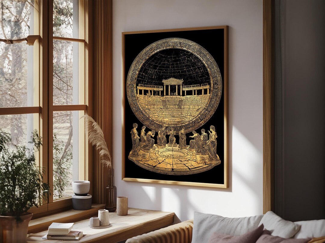 Greek Amphitheater With Muses, Ancient Mythology Wall Decor, Canvas ...