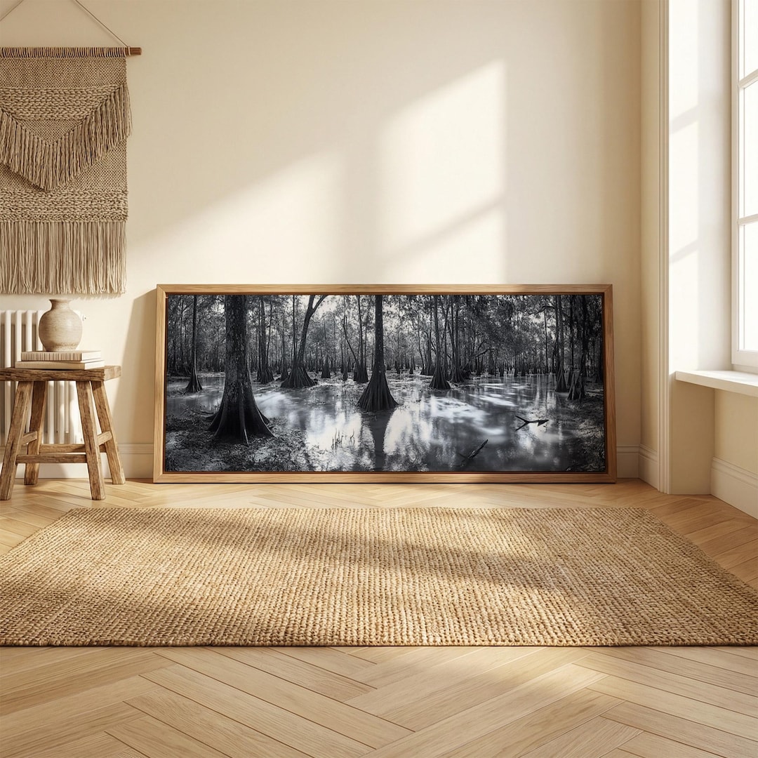 Swamp Roots, Cypress Trees, Flooded Forest, Framed Canvas Print ...