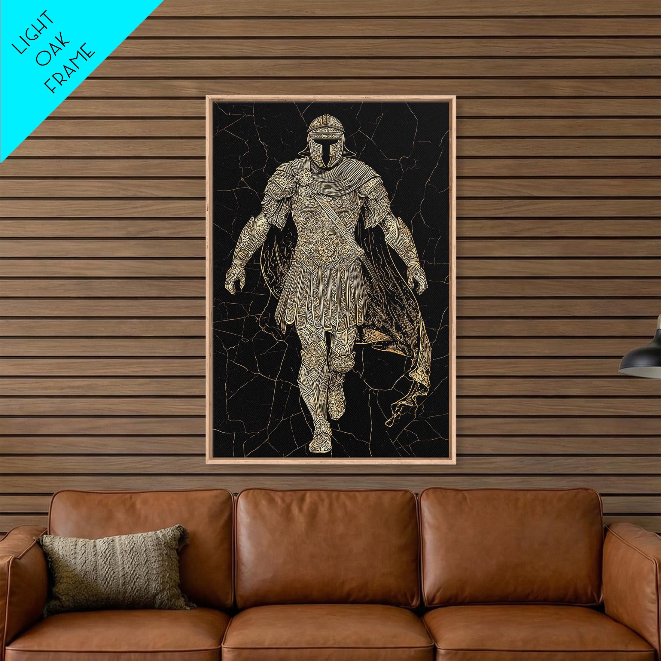 Heroic Background Frame Heroic Roman Canvas Gold Canvas Print, Ancient Warrior Wall Art, Luxury ...