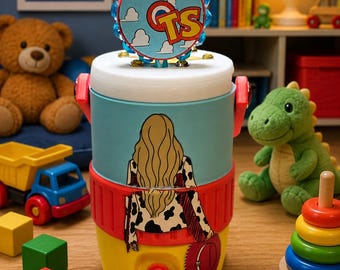 TS Inspired 12 oz Can Cooler Holder | Includes Straw, Straw Topper, Clicker & Can Opener