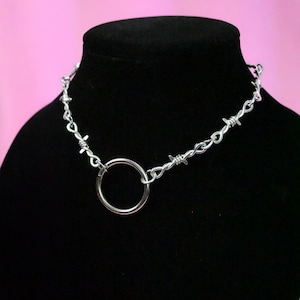 Barbed wire choker necklace