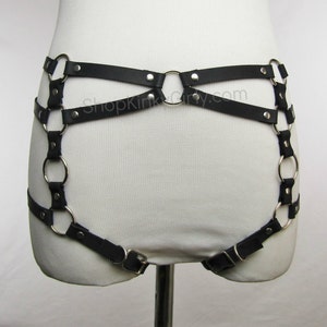 Selene faux or leather bodycage garter belt