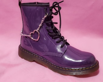 Barbed wire heart boot chain doc martens