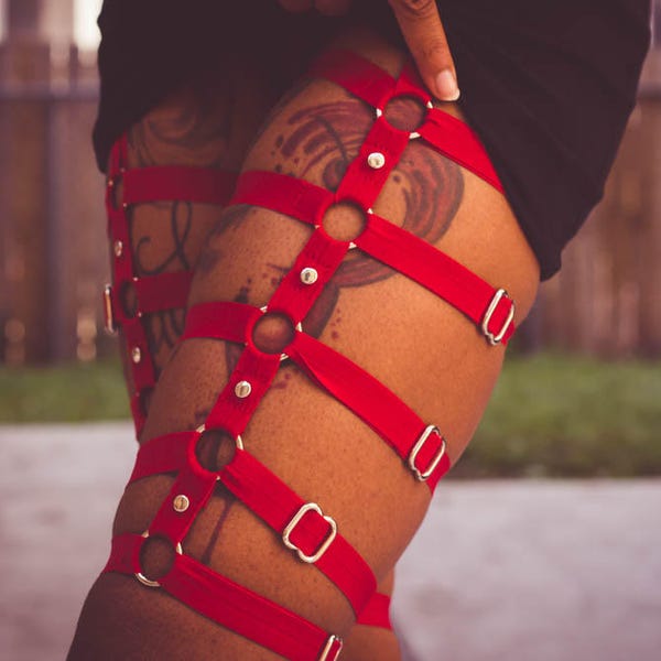 Deviant bodycage waist and thigh harness - adjustable