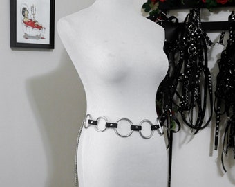 Circe o-ring chain belt vegan or leather