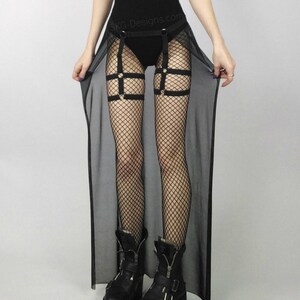 Myah maxi skirt with thigh garters sheer or opaque image 4