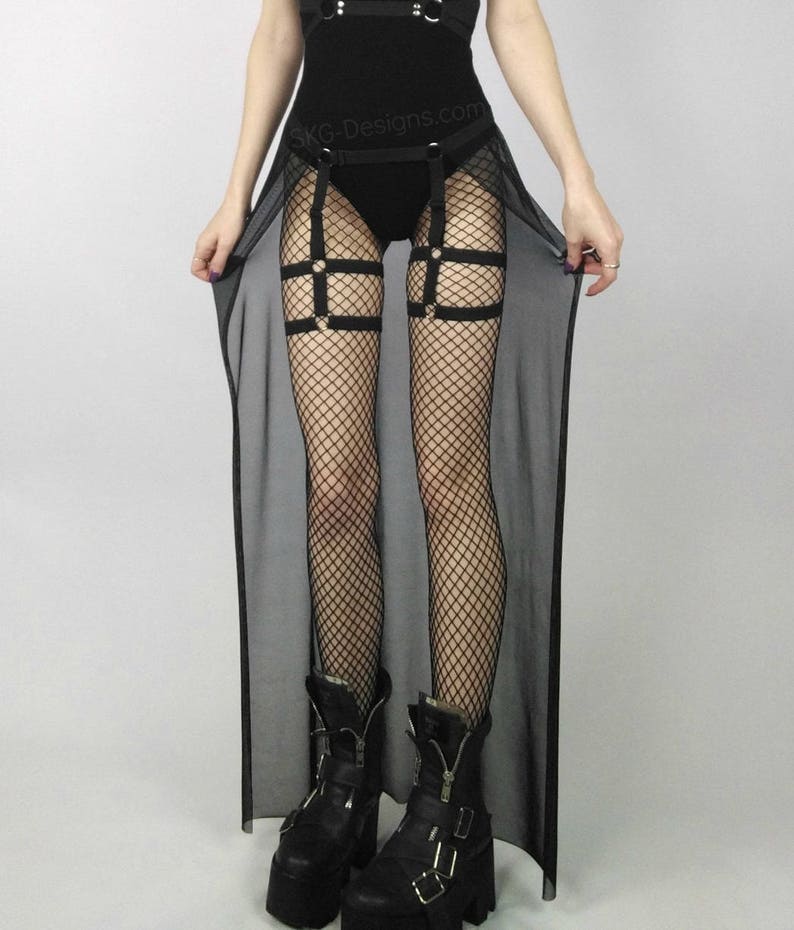 Myah maxi skirt with thigh garters sheer or opaque image 4