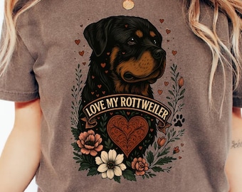 Rottweiler-T-Shirt, Geschenk für Hundebesitzer, Bequemes Unisex-Haustier-T-Shirt mit Rottweiler-Motiv, Hunde-T-Shirt mit Aufdruck, Damen-Hunde-T-Shirt, Geschenk für Hundeliebhaber, Trauerbegleitung für Haustiere