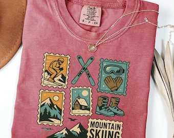 Mountain Skiing Tee für Ski-Enthusiasten Geschenk: Geschenk für Abenteurer und Extremsportler