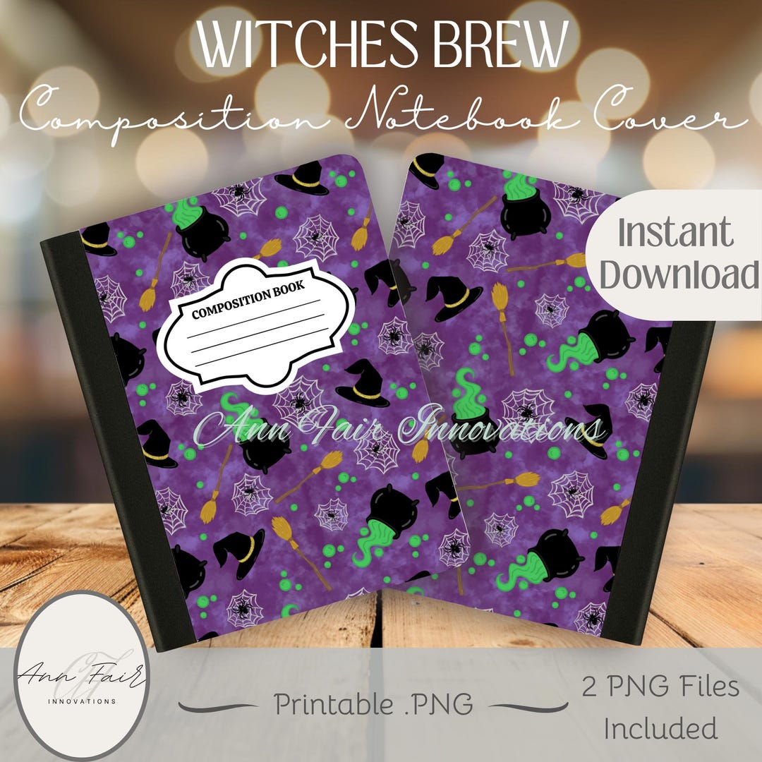 Witches Brew Notebook Cover Printable | DIY PNG (digital Download) - Etsy