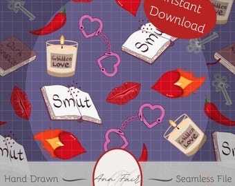 Smutty Valentine Seamless Pattern | Dark Romance PNG (Digital Download)