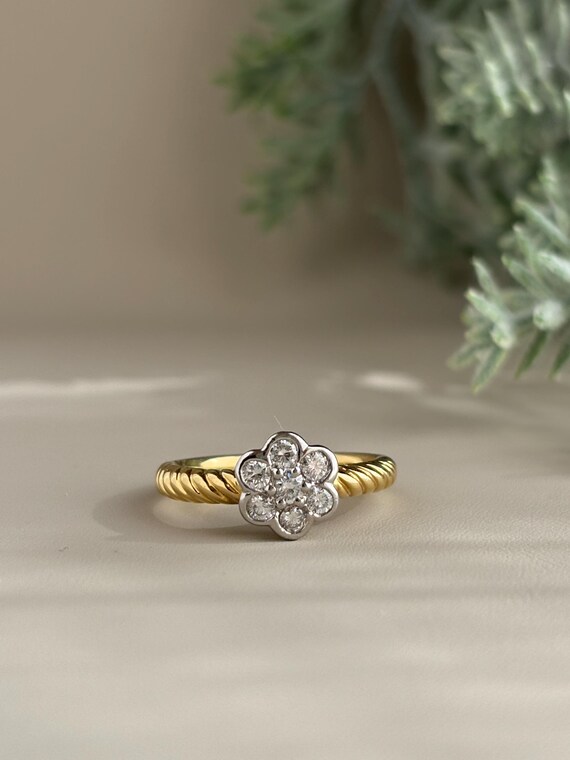 Two tunes Diamond Stackable Ring 18k Platinum - image 1