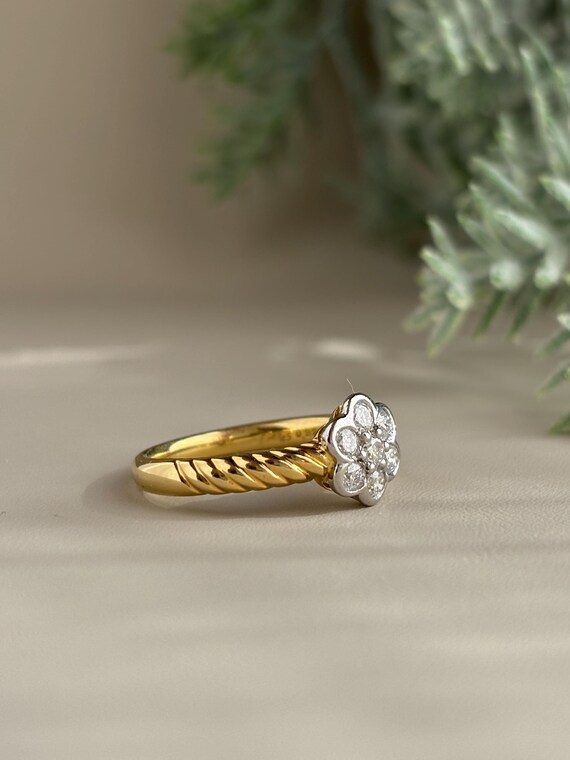 Two tunes Diamond Stackable Ring 18k Platinum - image 2