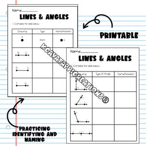 Lines & Angles - Test/Quiz/Worksheet