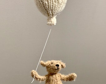 Golden Doodle Baby Mobile, Doodle Nursery Decor, Gender Neutral Knit Dog and Balloon Mobile