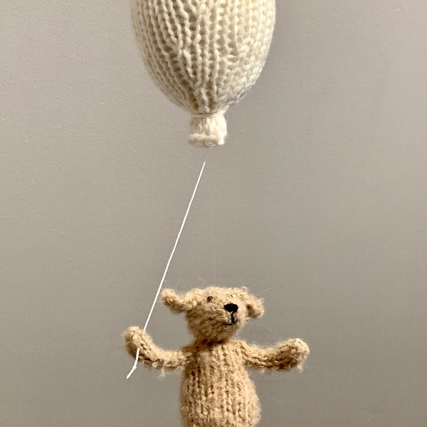 Golden Doodle Baby Mobile, Doodle Nursery Decor, Gender Neutral Knit Dog and Balloon Mobile