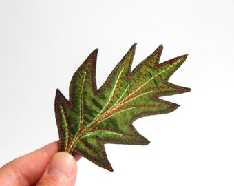 Leaf Hair Clip, Woodland Wedding, Oak Leaf Silk Dupioni Hair Clip, Spring Autumn, Woodland Accessory, Wedding